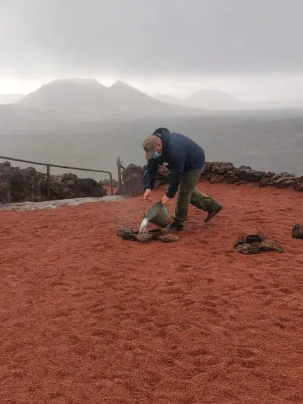 The geyser in Timanfaya National Park