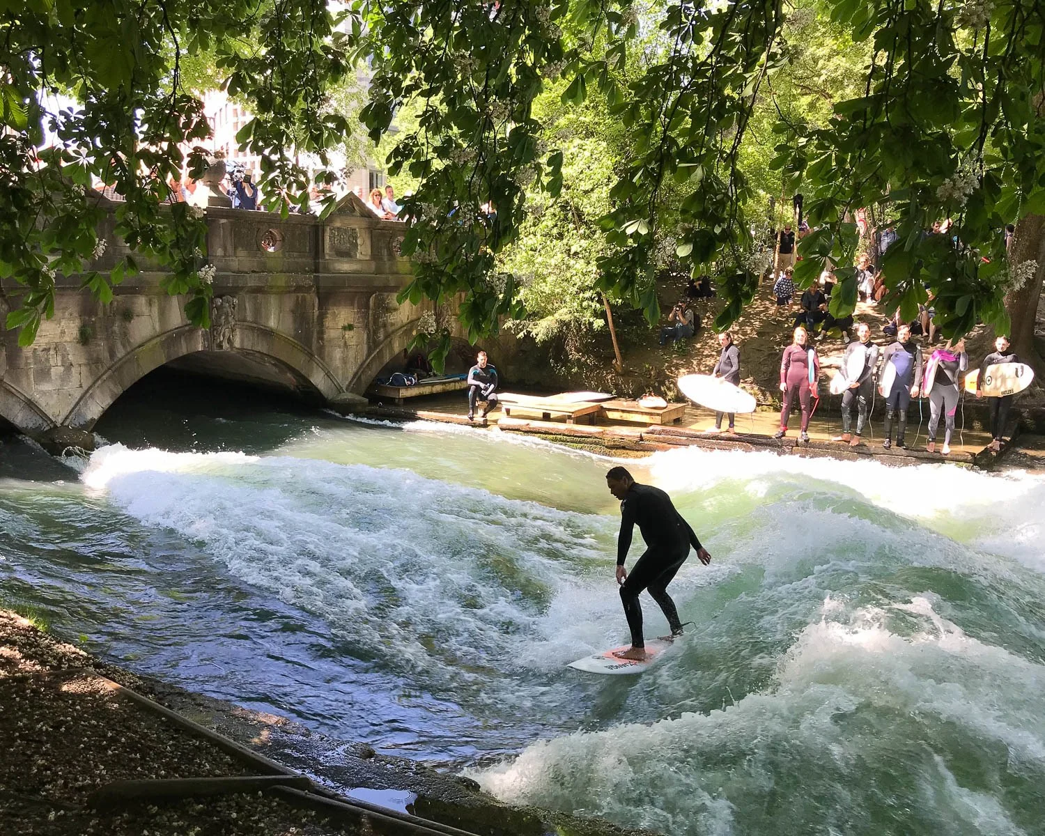 Surfing on the Eisbach Munich Photo Heatheronhertravels.com