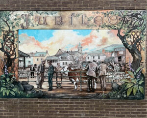 Mural in Abergavenny Wales Photo Heatheronhertravels.com