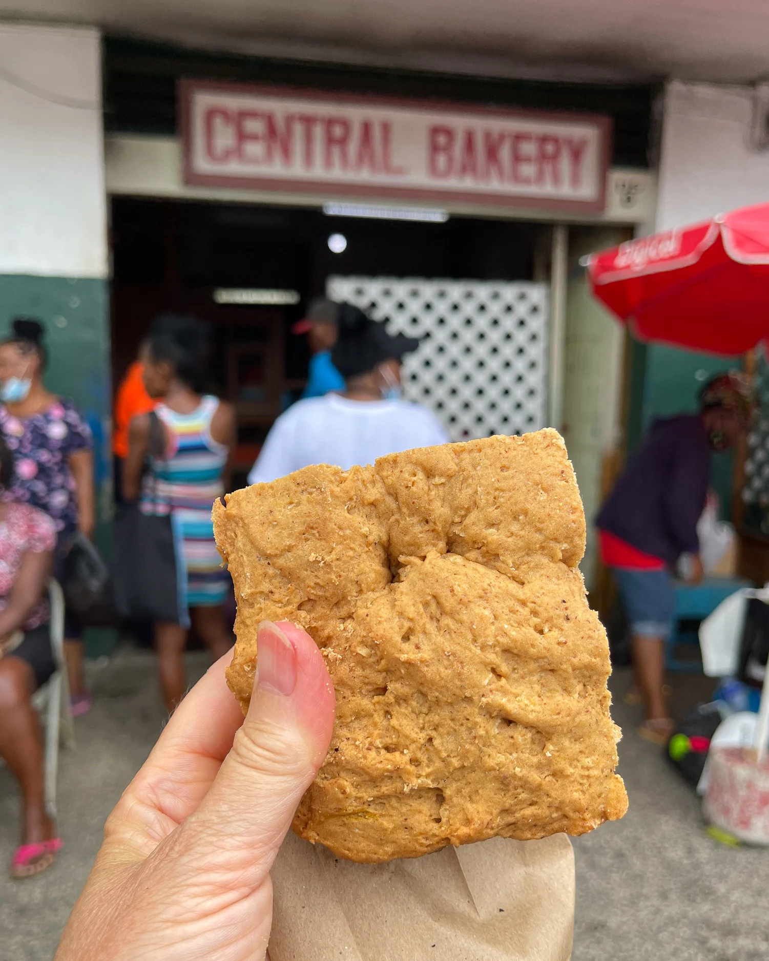 Coconut cake Castries Saint Lucia at Central Bakery Photo Heatheronhertravels.com