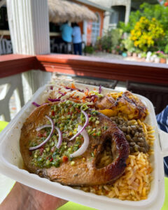 Fried fish at Tipsy's Choiseul Saint Lucia Photo Heatheronhertravels.com