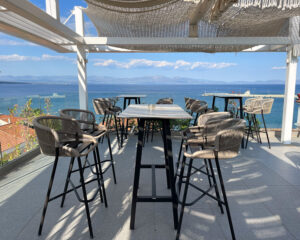 Rooftop Terrace at Las Hotel and Spa Gythio Greece Photo Heatheronhertravels.com