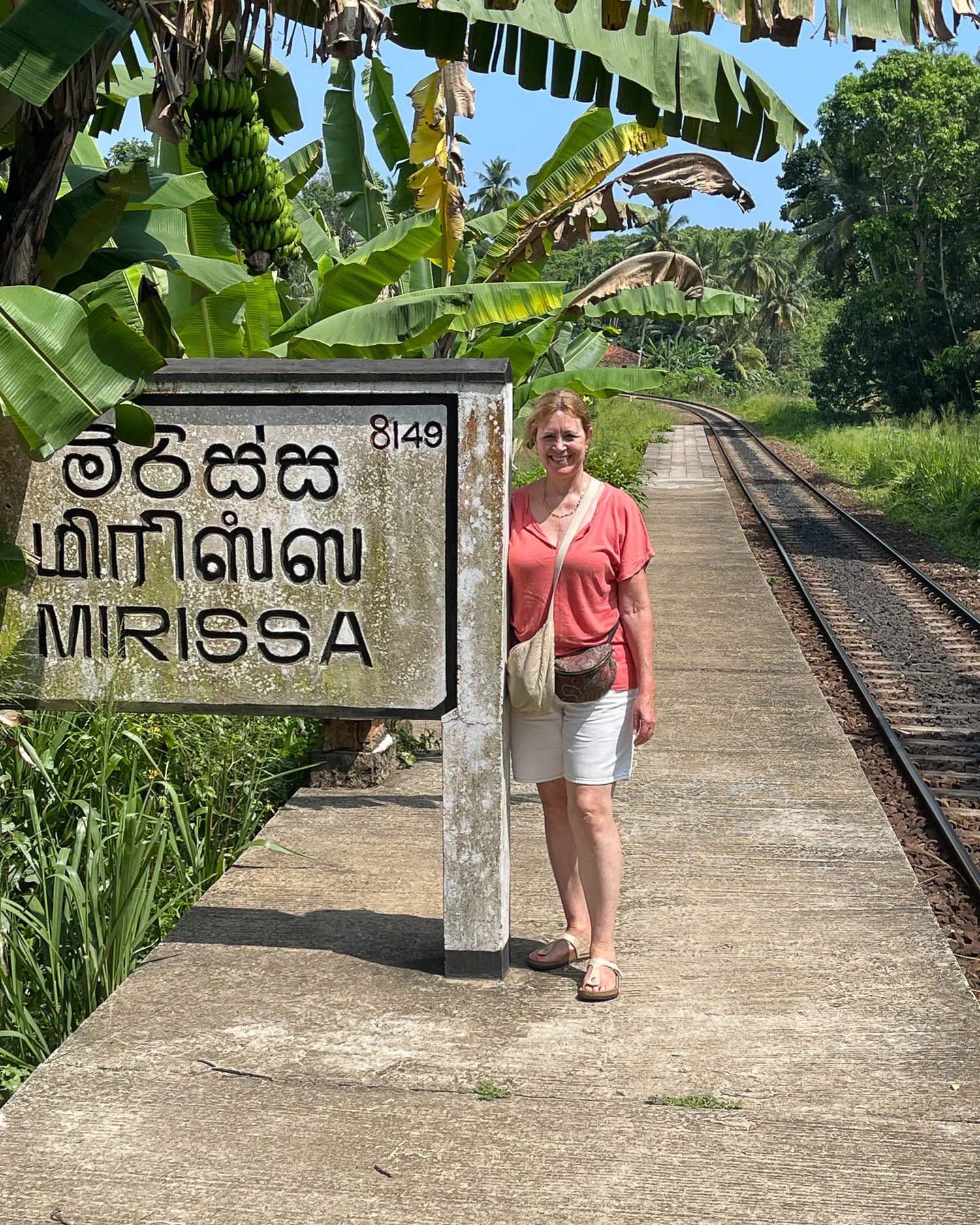 Travelling by train in Mirissa Photo Heatheronhertravels.com