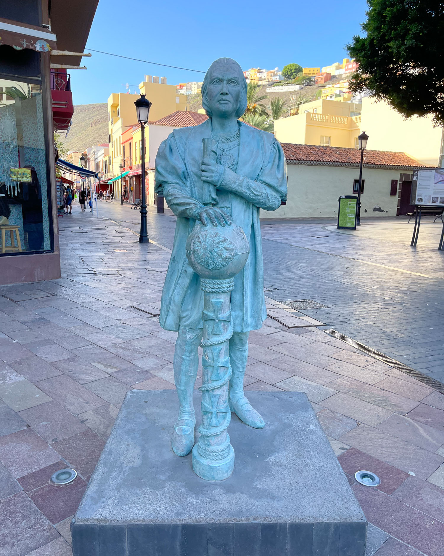 Christopher Columbus statue San Sebastian La Gomera Photo Heatheronhertravels.com