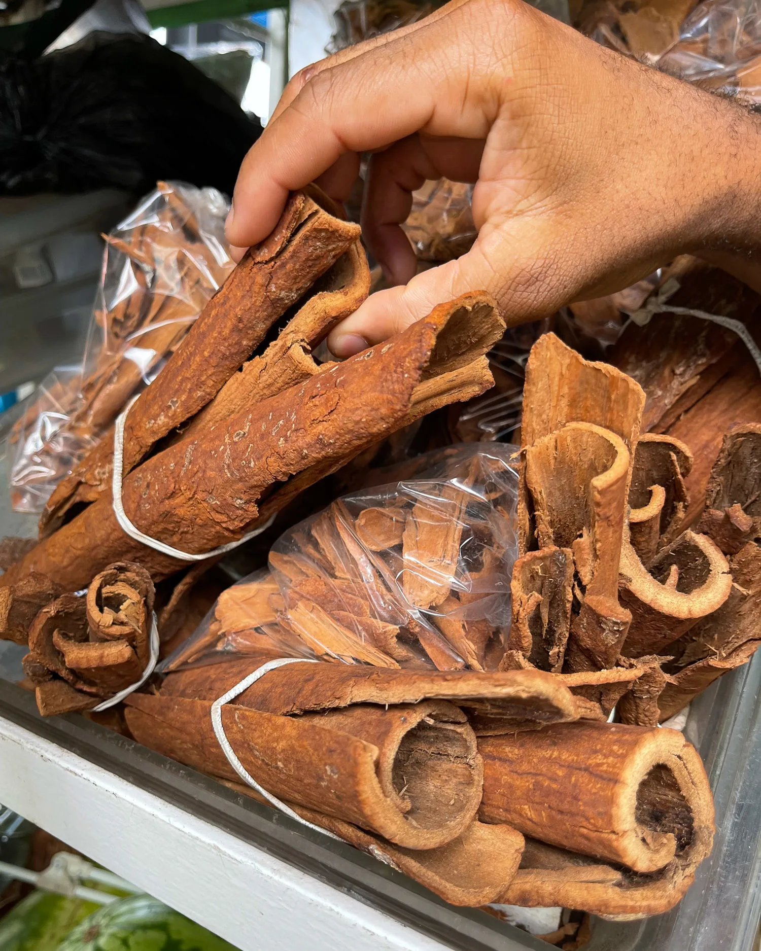 Cinnamon bark Castries market Saint Lucia Photo Heatheronhertrav