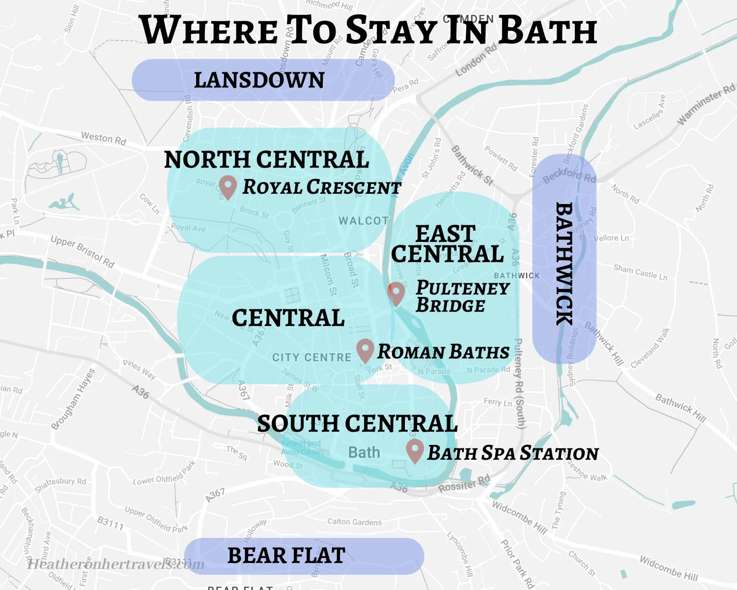 Where to stay Bath Map Heatheronhertravels.com