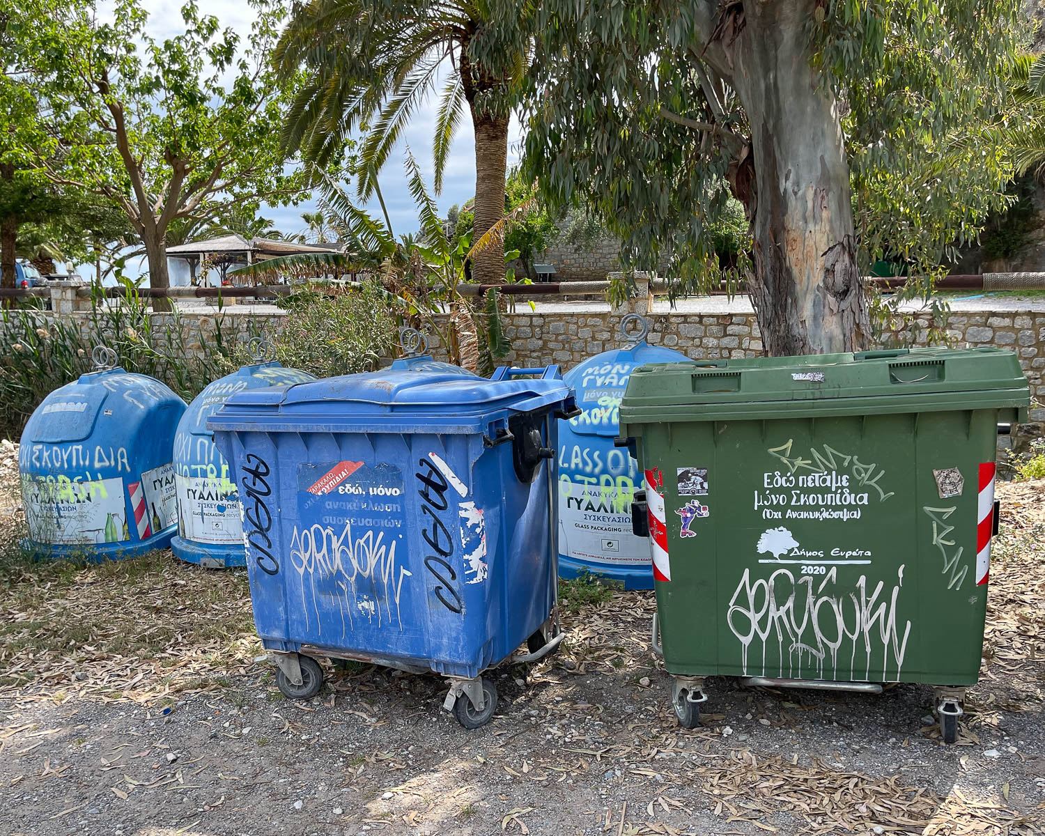 Recycling in Mani Peninsula Greece 