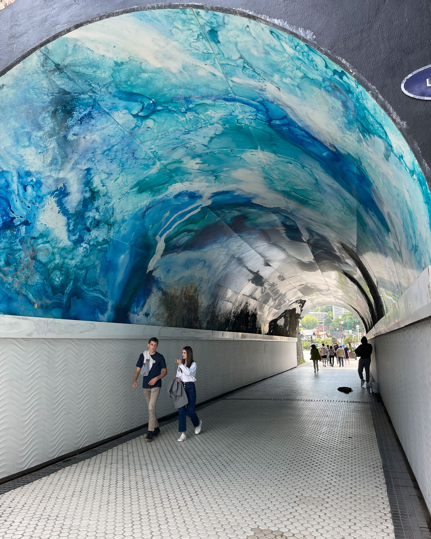 Tunnel to Playa Onderata in San Sebastian - Donostia Basque Spain ©Heatheronhertravels.com