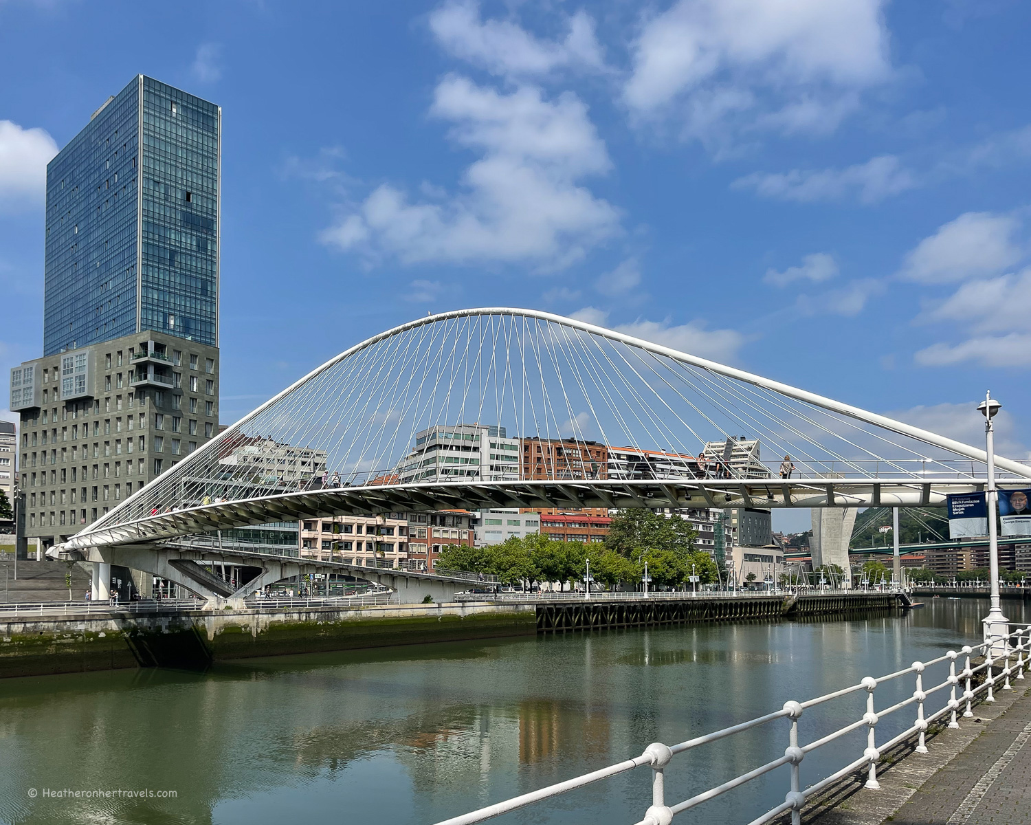 Zubizuri bridge Bilbao Spain © Heatheronhertravels.com