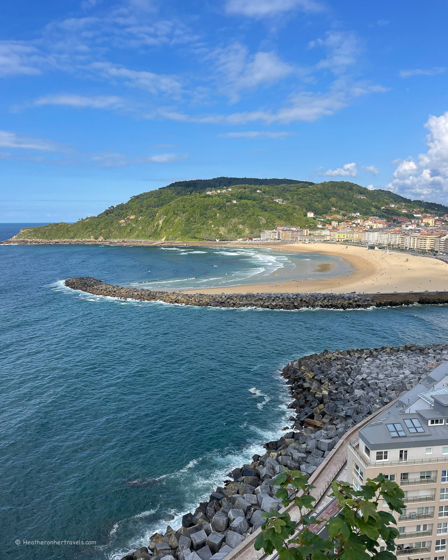 Zurriola beach San Sebastian - Donostia Basque Spain © Heatheronhertravels.com