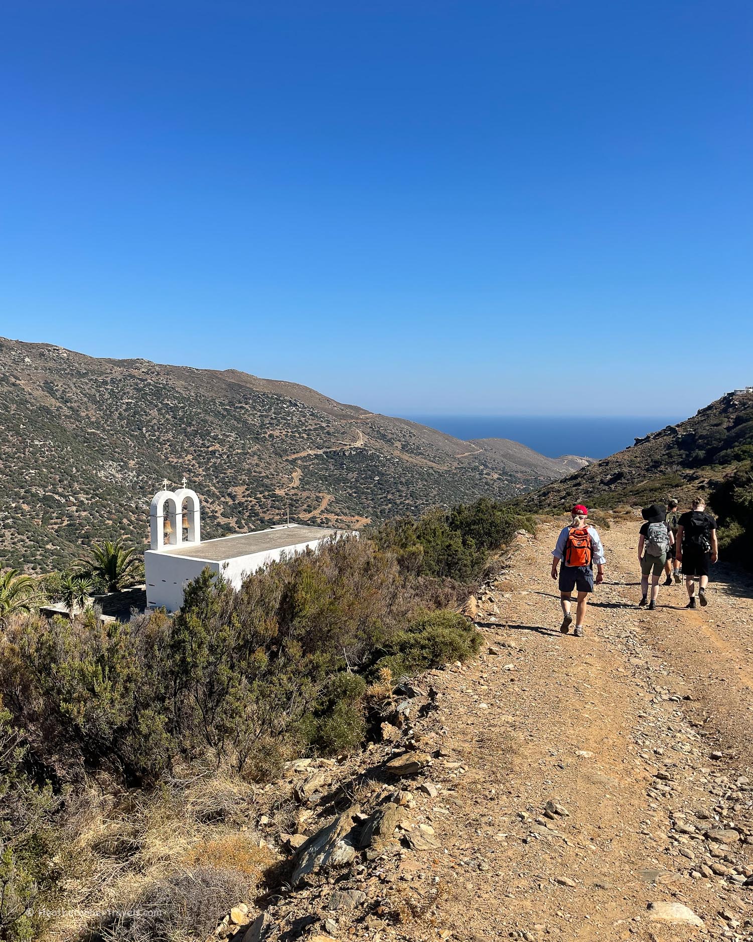 Agios Nikolaos monastery - Hiking in Andros Greece Photo © Heatheronhertravels.com