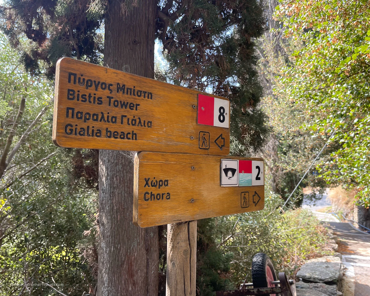 Andros Routes signposts Greece Photo Heatheronhertravels.com