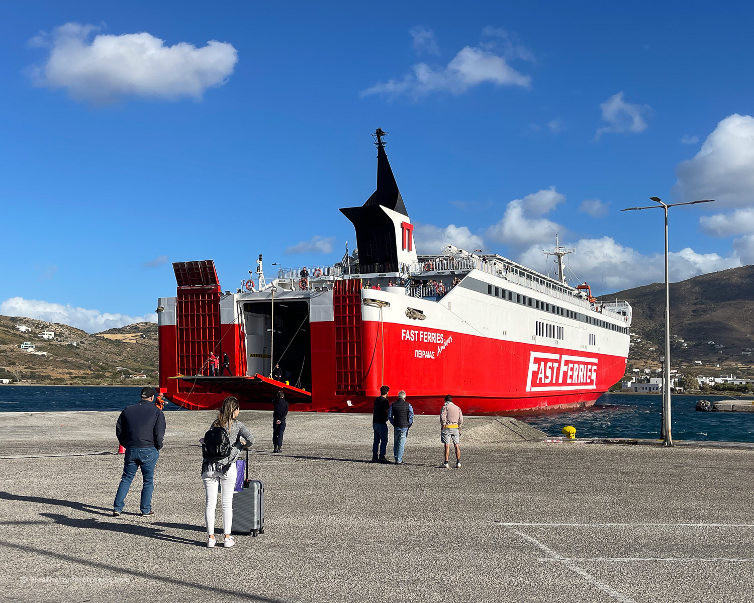 Ferry at Gavrio Port Andros Greece Photo Heatheronhertravels.com