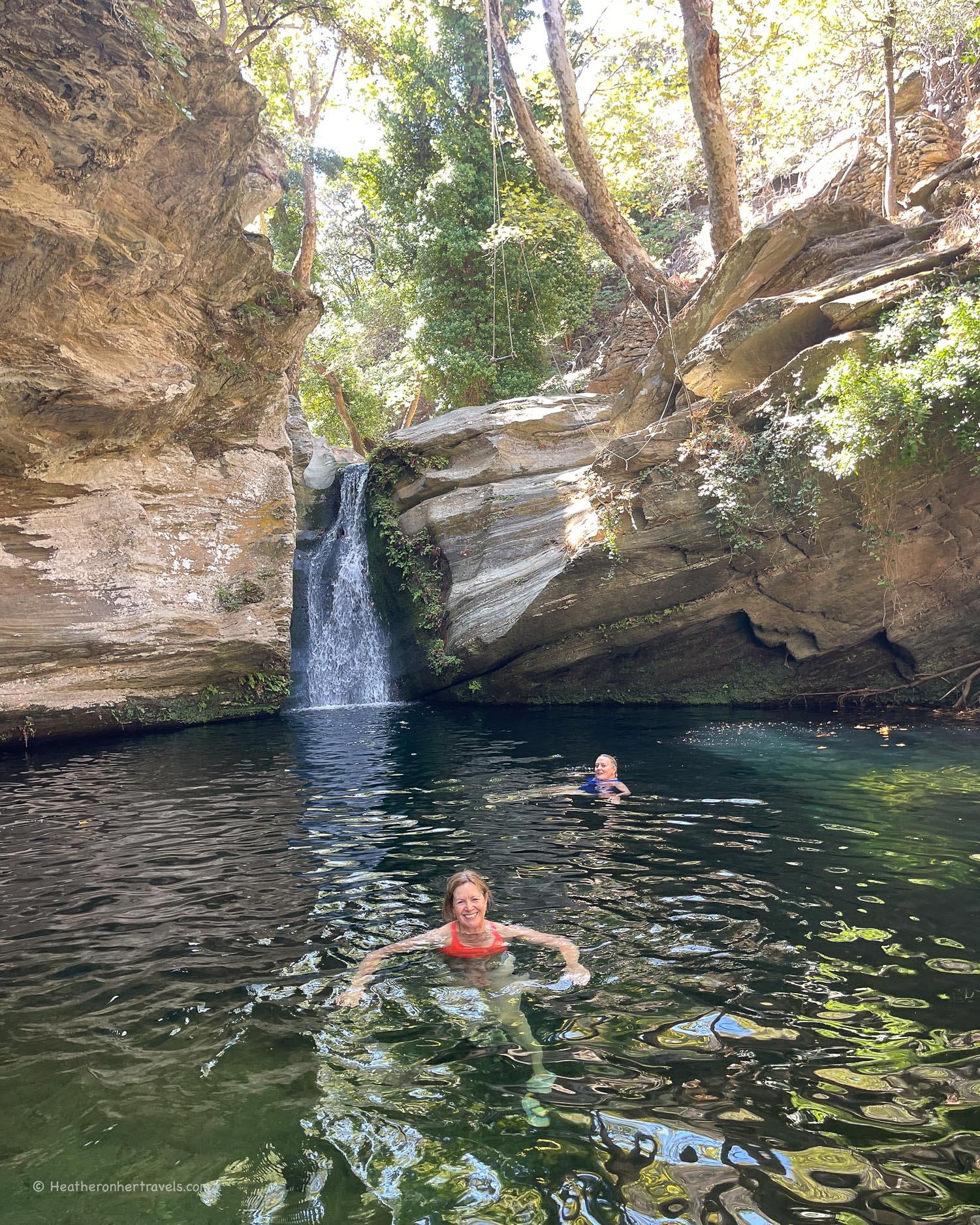 Gerolimni waterfall - Achla river - Hiking in Andros Greece Photo © Heatheronhertravels.com