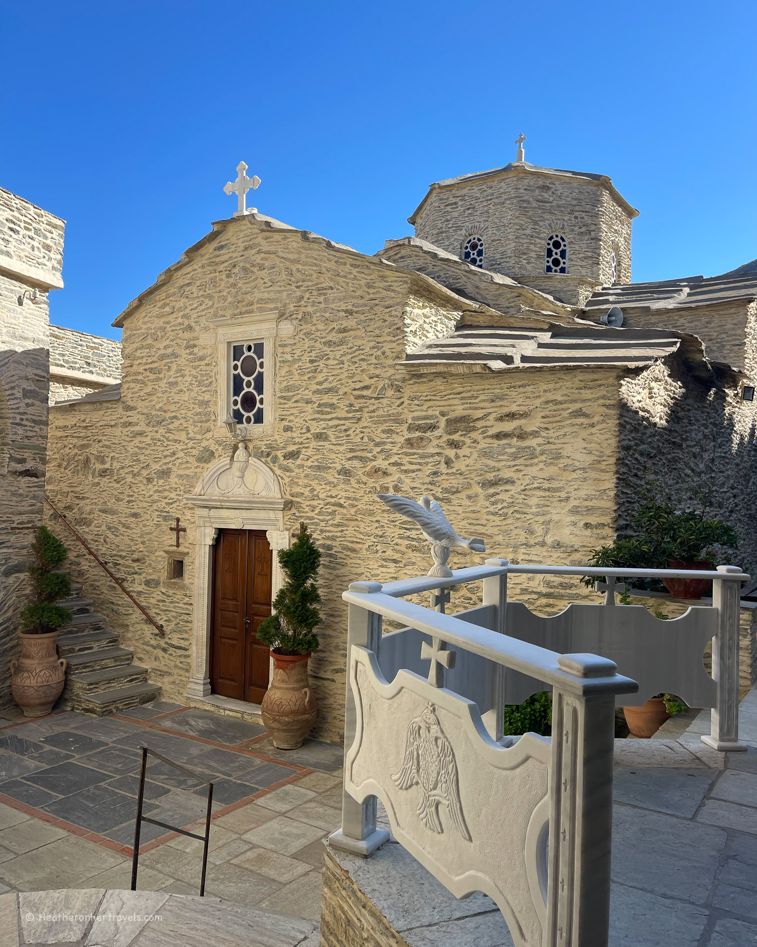 Panachrantou Monastery in Andros Greece Photo © Heatheronhertravels.com