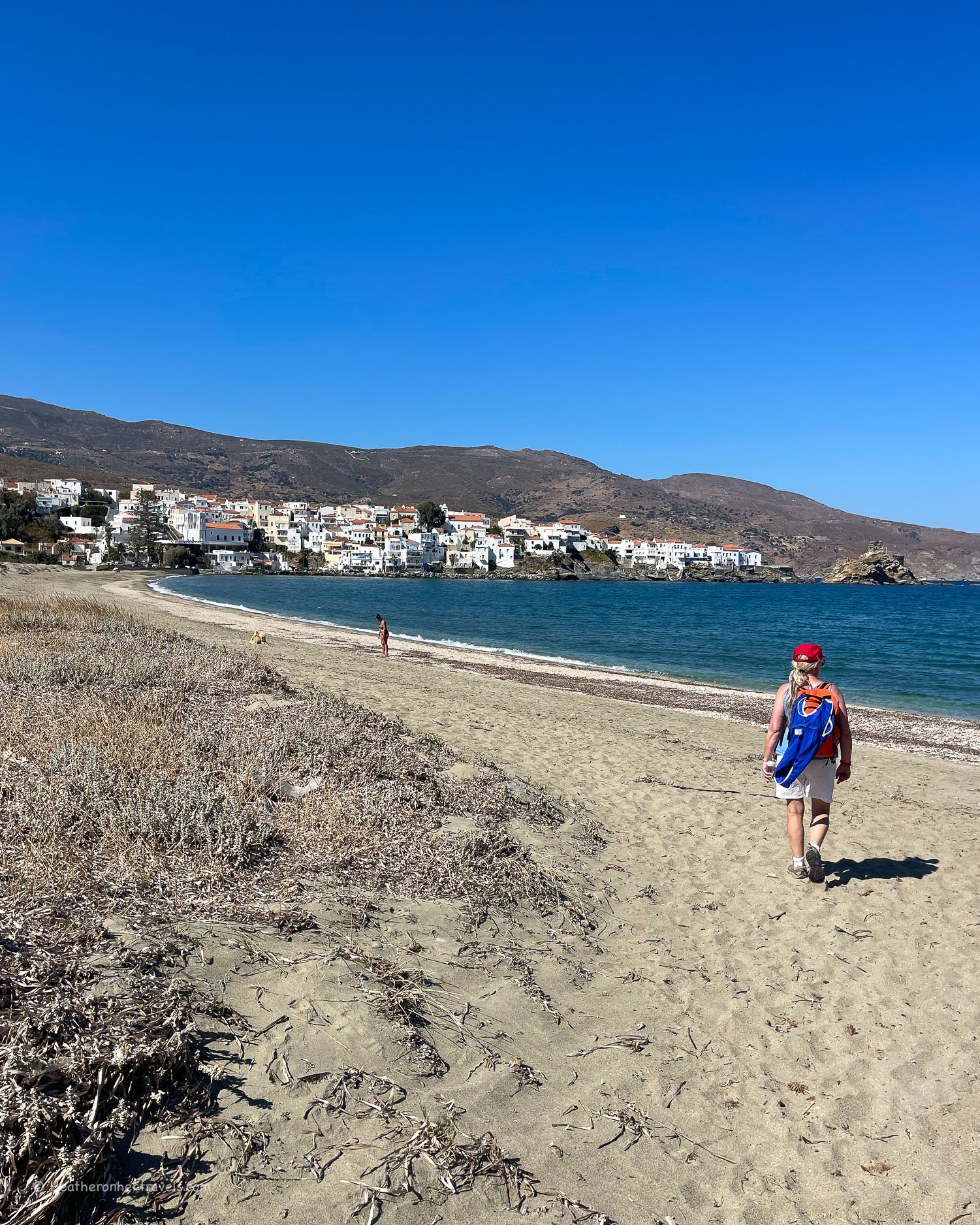 Paraporti beach - Hiking in Andros Greece Photo © Heatheronhertravels.com