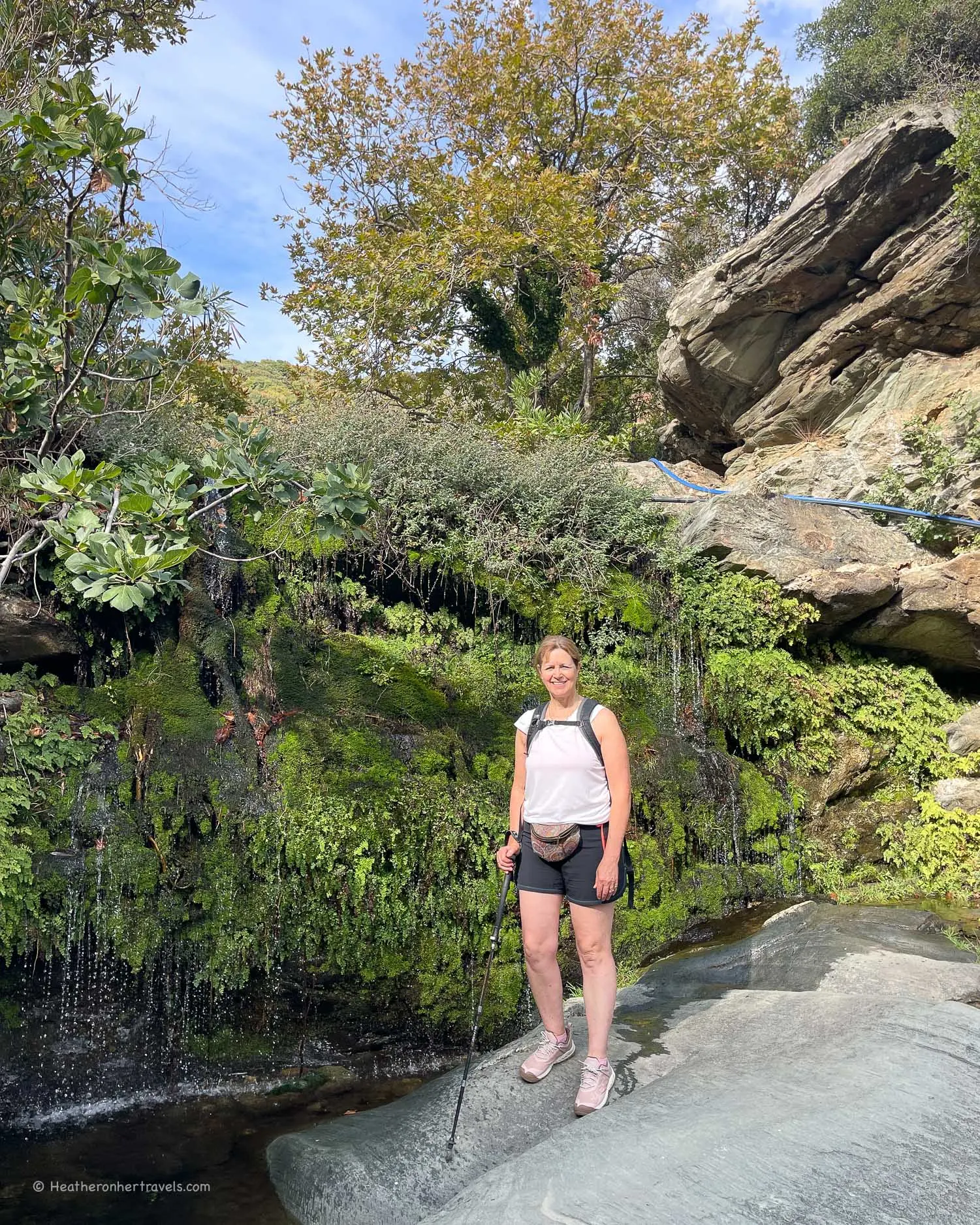 Pytharas waterfall Andros Greece Photo Heatheronhertravels.com