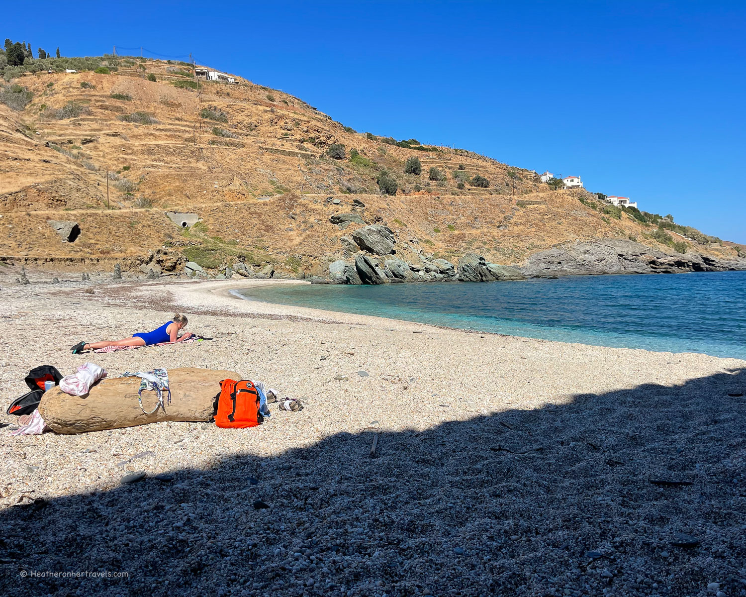 Syneti beach - Hiking in Andros Greece Photo © Heatheronhertravels.com