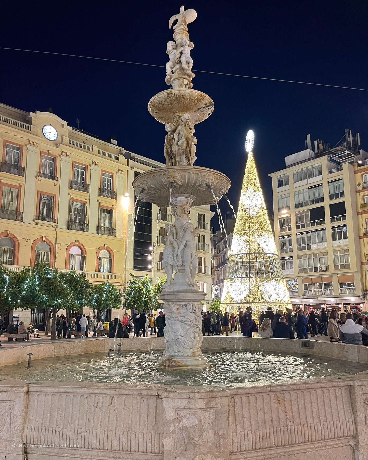 Christmas lights in Malaga Spain © Heatheronhertravels.com