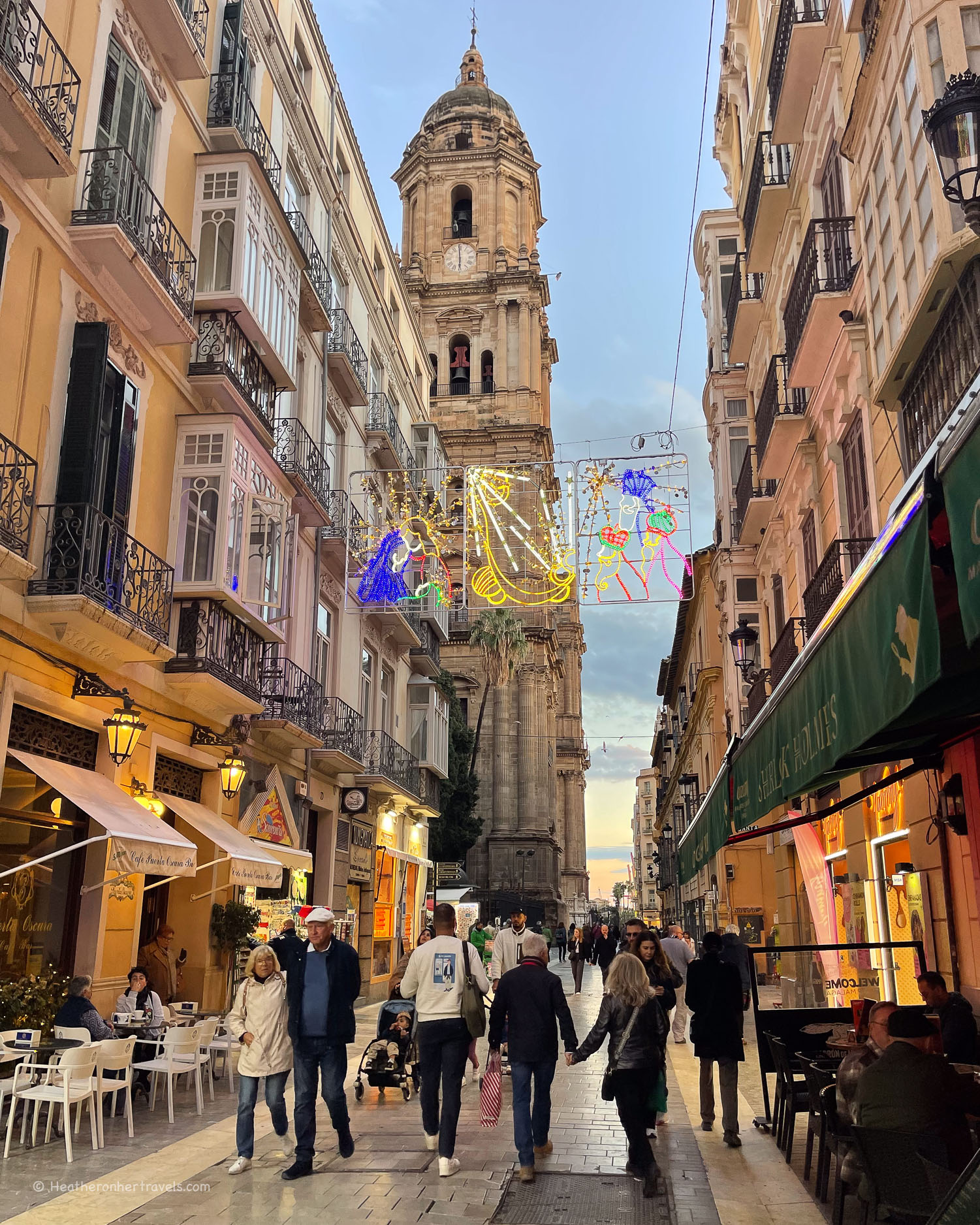 Christmas lights in Malaga Spain © Heatheronhertravels.com