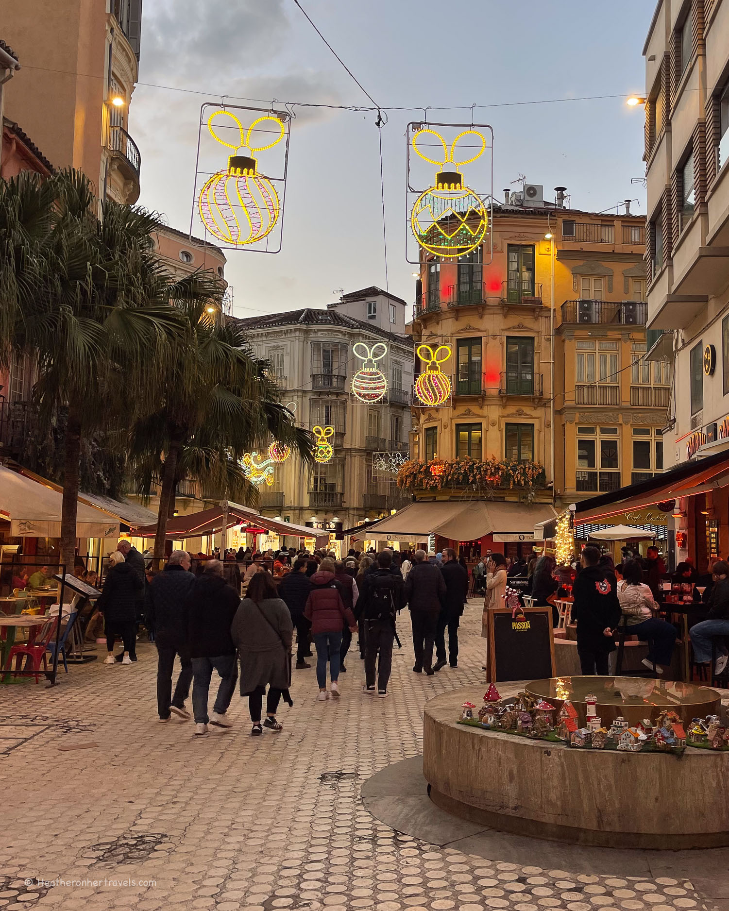 Christmas lights in Malaga Spain © Heatheronhertravels.com