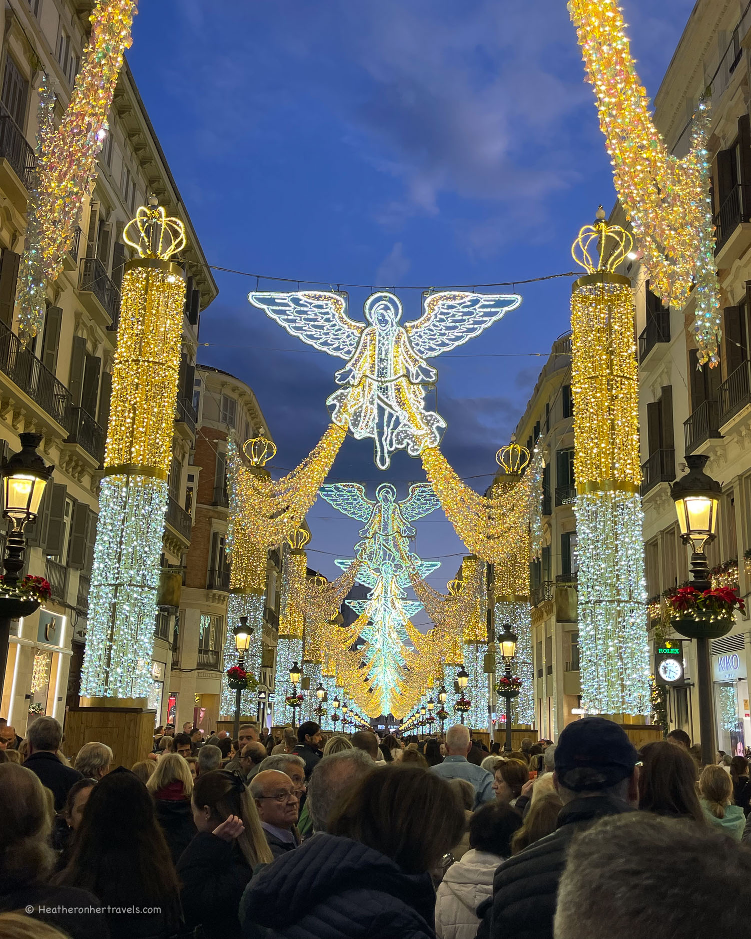 Christmas lights in Malaga Spain © Heatheronhertravels.com