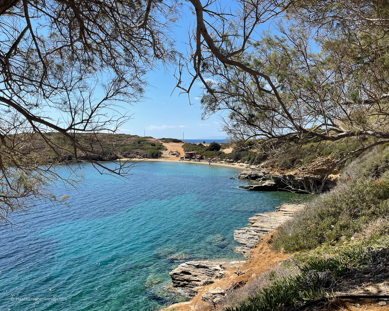 Kolona Beach Batsi Andros Greece © Heatheronhertravels.com