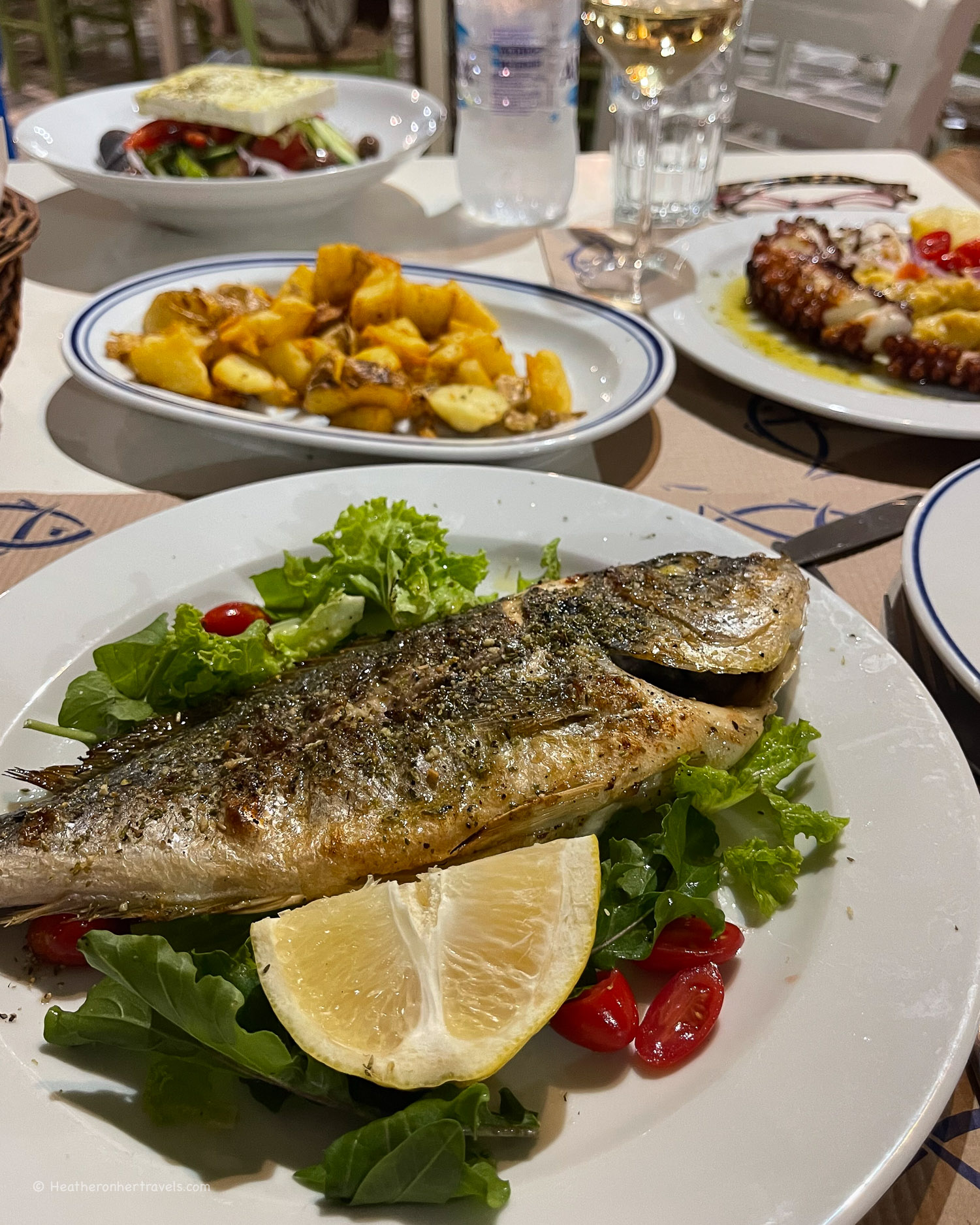 Seafood in Andros Greece © Heatheronhertravels.com